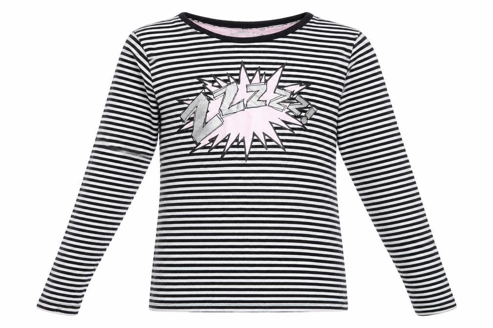 Matalan Girls Black Striped 100% Cotton Top Pyjama Top Size 12-13 Years