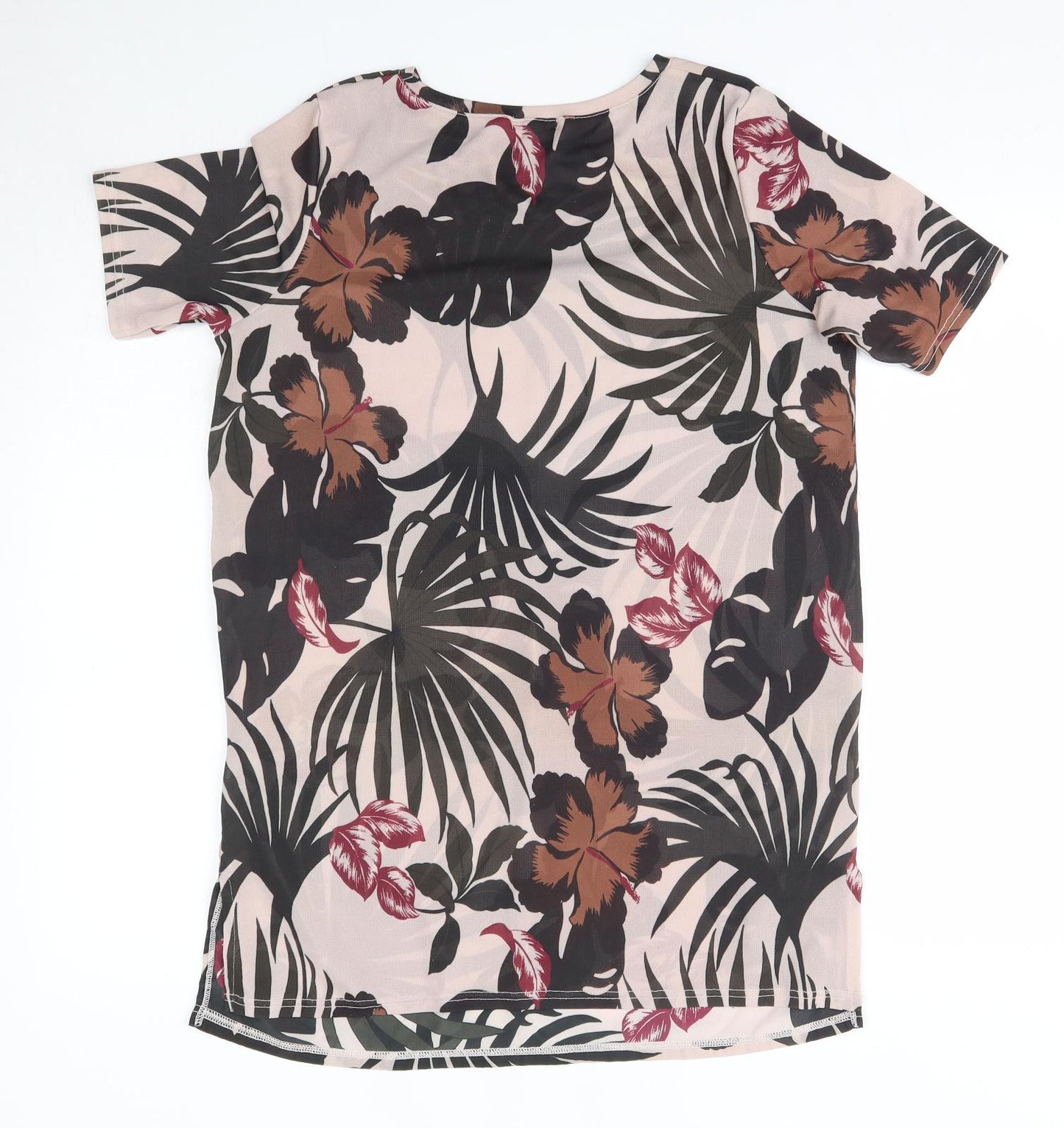 River Island Womens Multicoloured Floral Polyester T-Shirt Dress  Size 8  Round Neck
