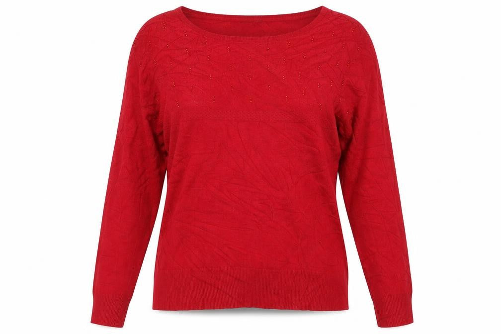 Paramour Womens Red Round Neck  Viscose Pullover Jumper Size M