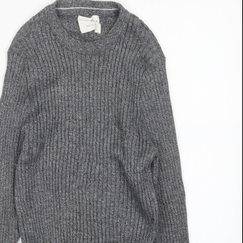 Primark Womens Grey Round Neck  Cotton Pullover Jumper Size M