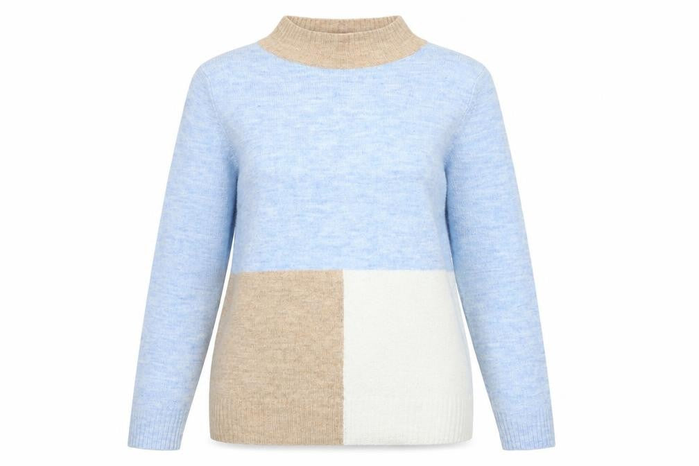 M&C Womens Multicoloured Mock Neck  Acrylic Pullover Jumper Size 14