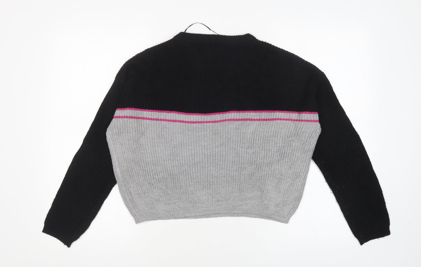Pull&Bear Womens Multicoloured Round Neck  Acrylic Pullover Jumper Size XS