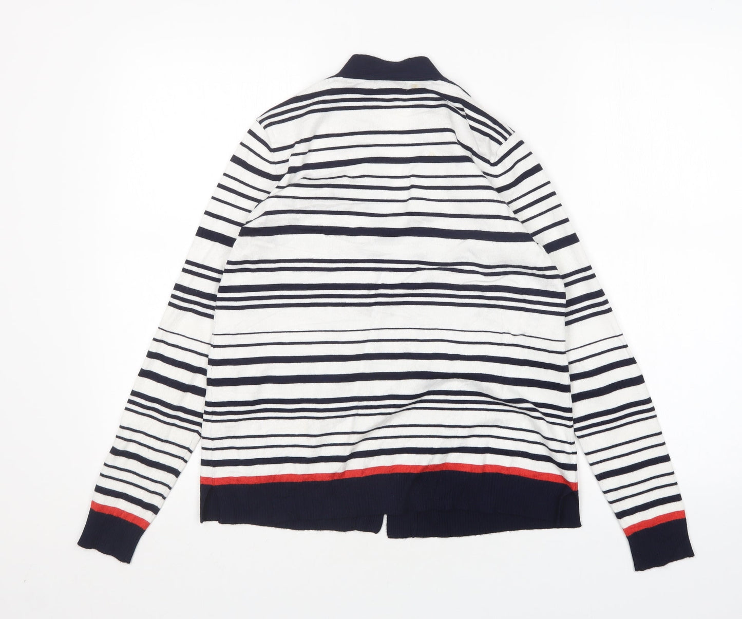 M&Co Womens Multicoloured V-Neck Striped Viscose Cardigan Jumper Size 12