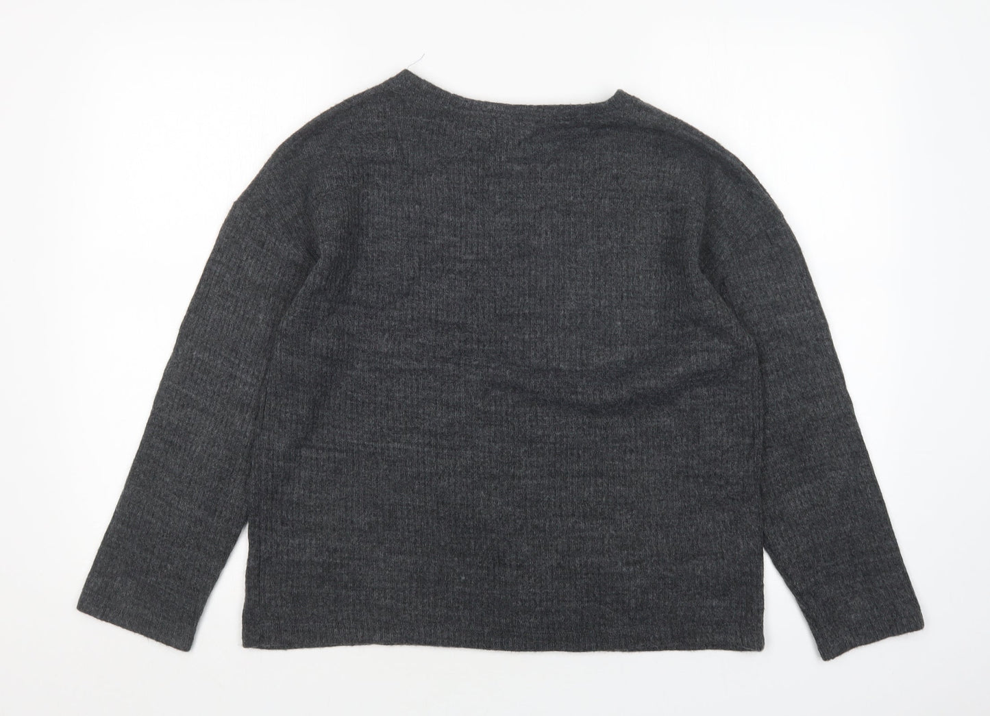 Zara Womens Grey Round Neck   Pullover Jumper Size S