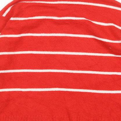 Preloved M&S Womens Multicoloured Round Neck Striped Acrylic Pullover Jumper Size M - Label