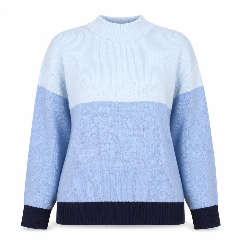 Damart Womens Blue Round Neck  Acrylic Pullover Jumper Size 10