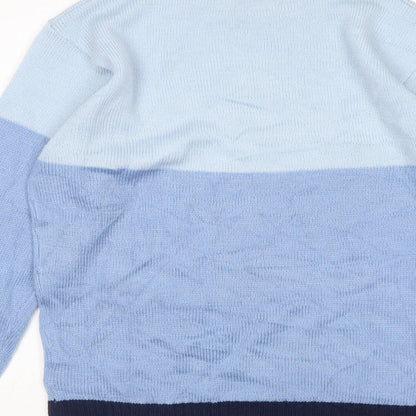 Damart Womens Blue Round Neck  Acrylic Pullover Jumper Size 10