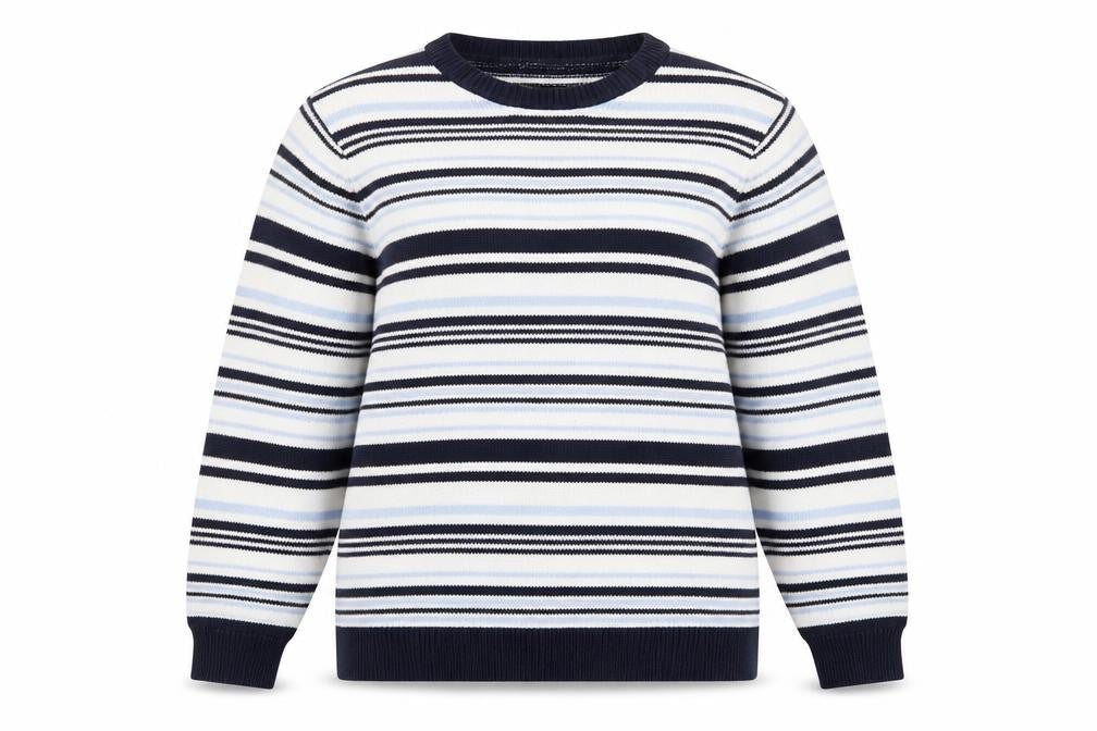 berketex Womens Multicoloured Round Neck Striped Cotton Pullover Jumper Size 10