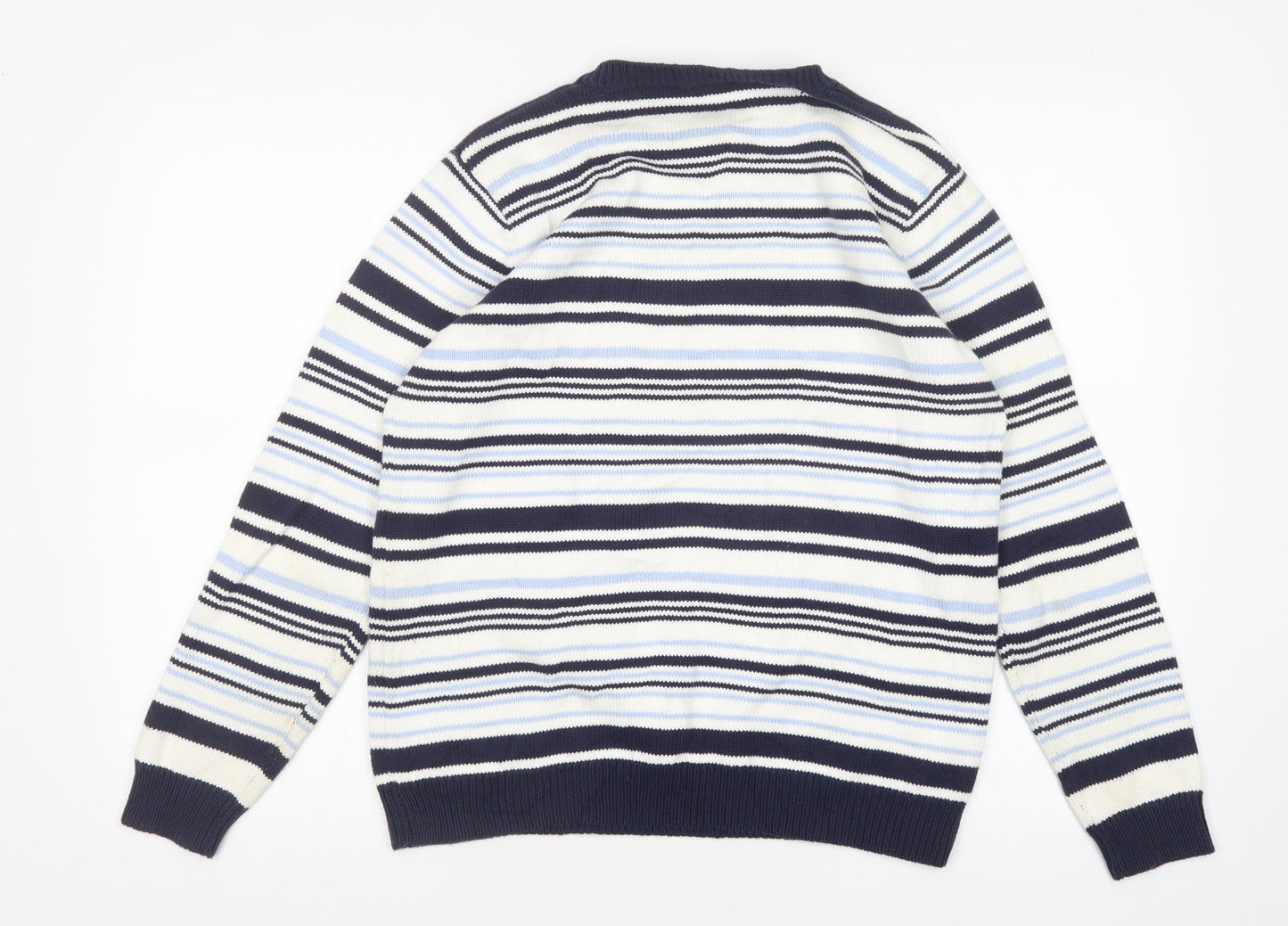 berketex Womens Multicoloured Round Neck Striped Cotton Pullover Jumper Size 10