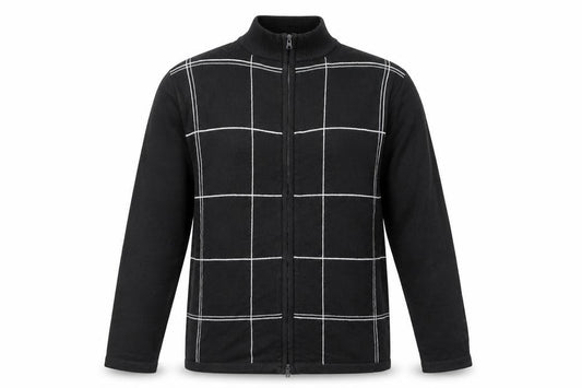 Cedar Wood State Mens Multicoloured Check Acrylic Full Zip Sweatshirt Size S