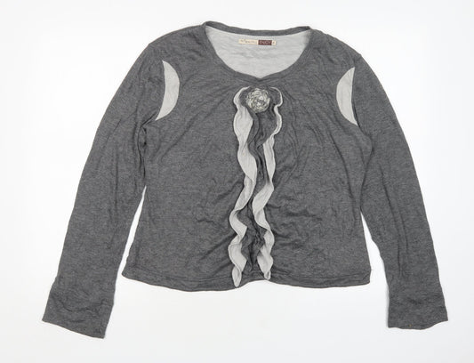 All Beutiful Womens Grey Round Neck  Polyester Pullover Jumper Size 16