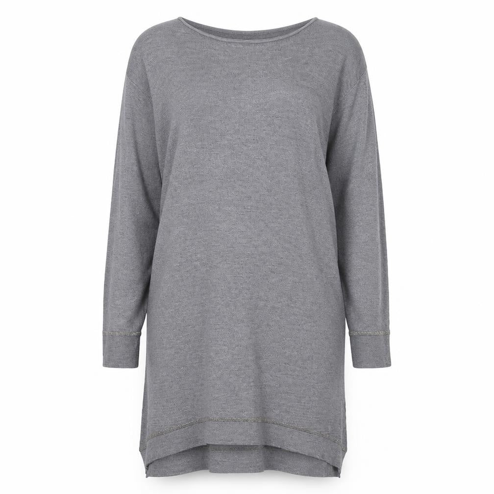 Evis Womens Grey  Viscose Jumper Dress  Size S  Round Neck