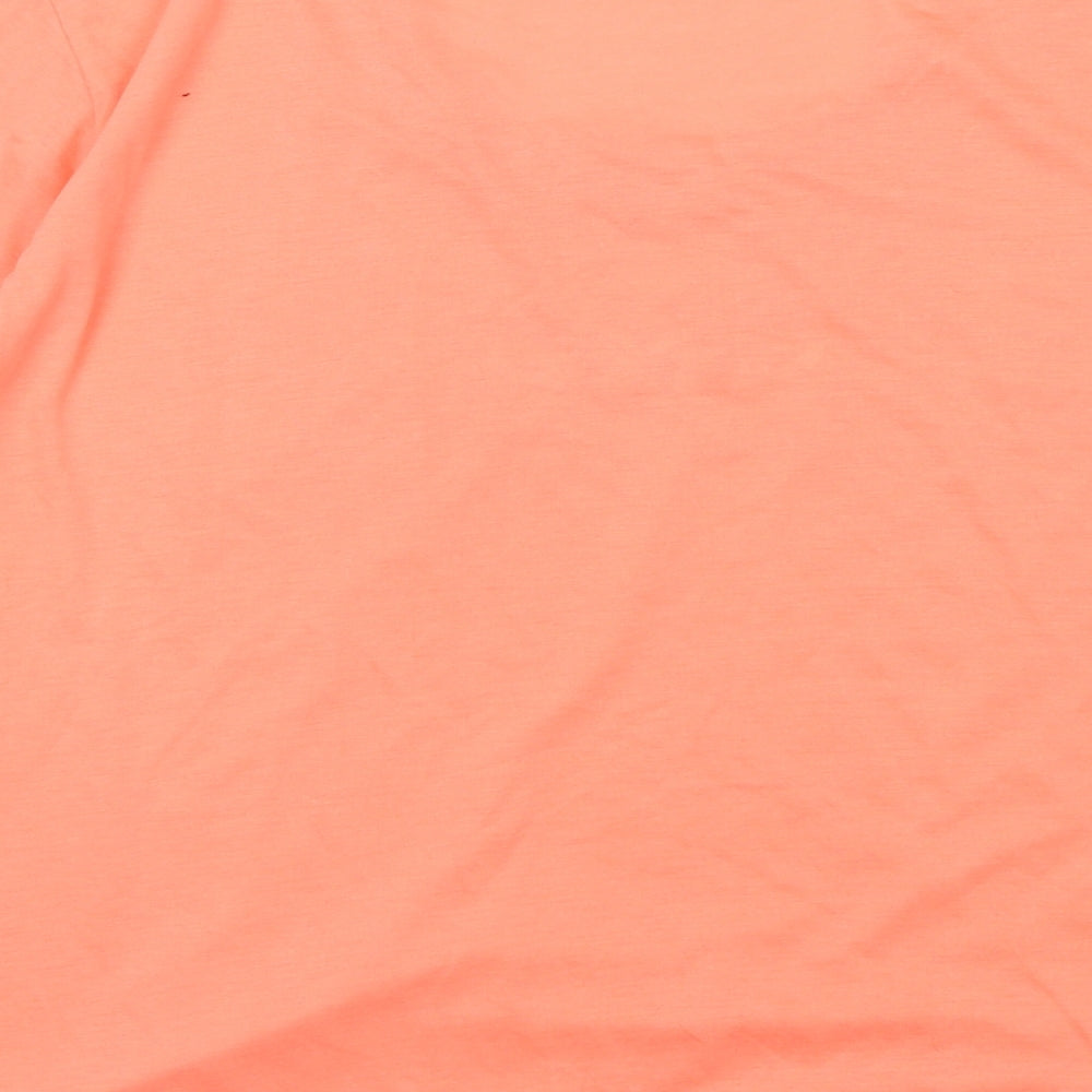 Preworn Womens Pink Floral  Basic T-Shirt Size XL Round Neck