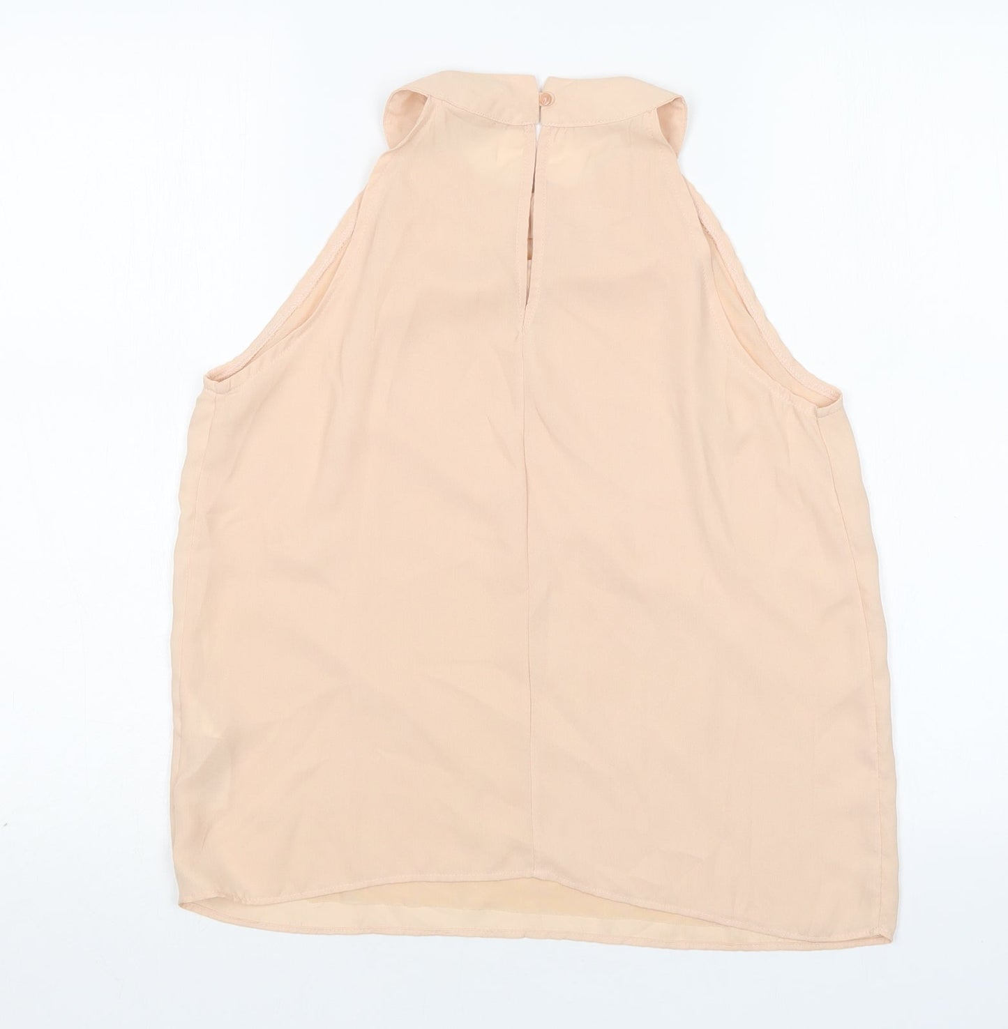 New Look Womens Beige  Polyester Basic Blouse Size 10 Round Neck