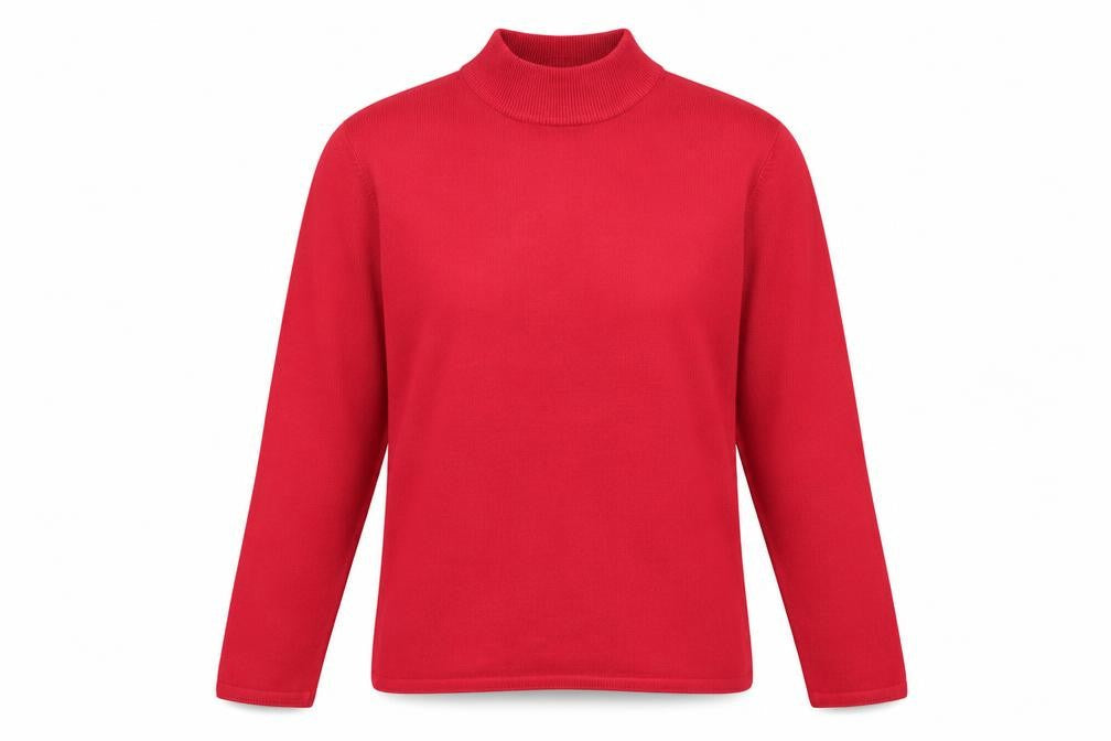 Bonmarché Womens Pink Mock Neck Acrylic Pullover Jumper Size M