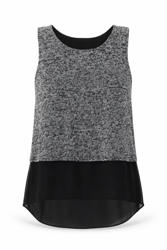 QED London Womens Grey  Acrylic Basic Blouse Size S Round Neck