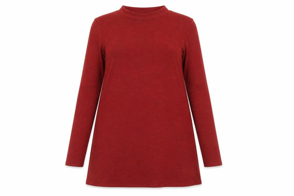 H&M Womens Orange  Viscose A-Line  Size 14  Mock Neck
