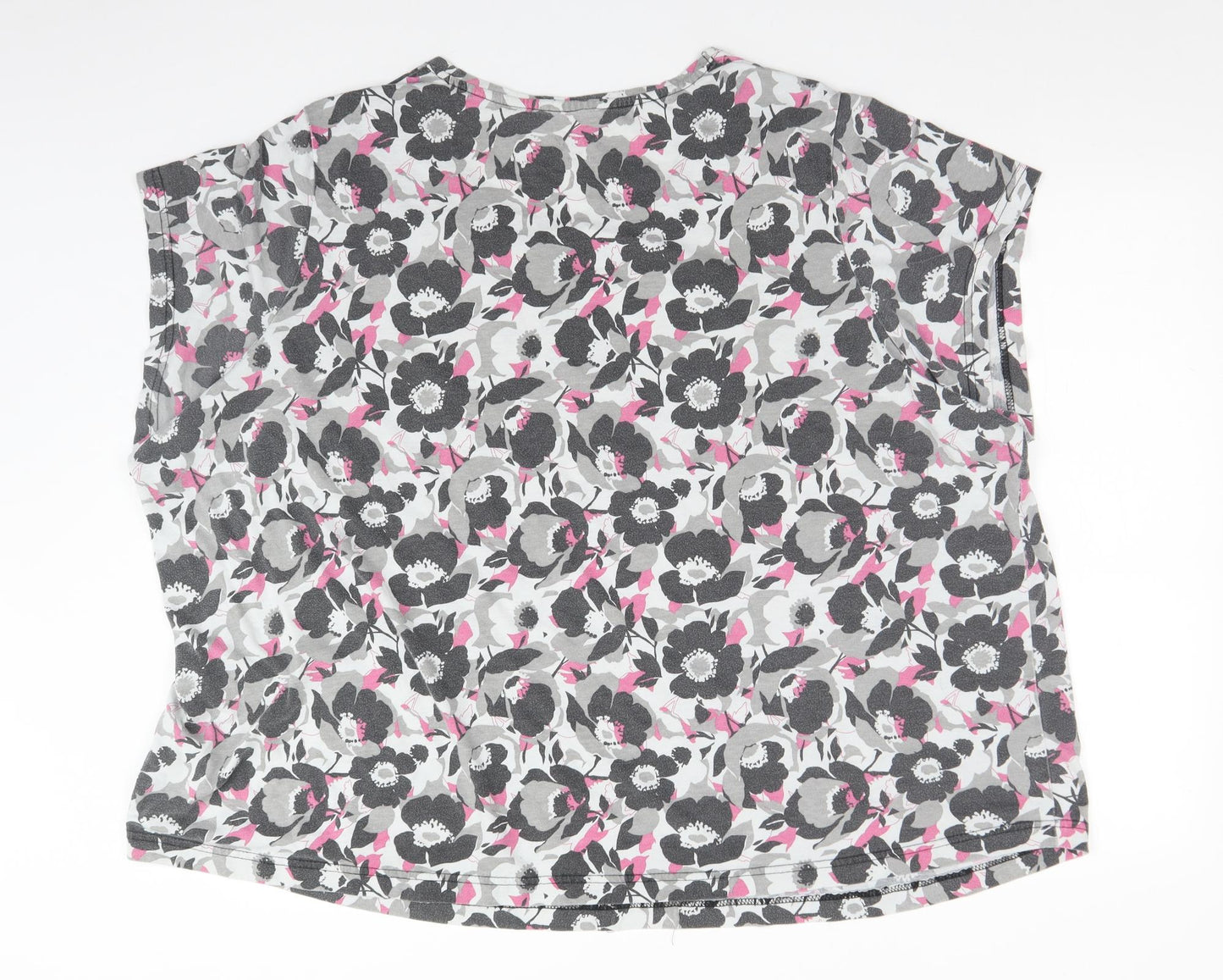 PRETTY SECRETS Womens Multicoloured Floral Polyester Basic T-Shirt Size 34 Round Neck