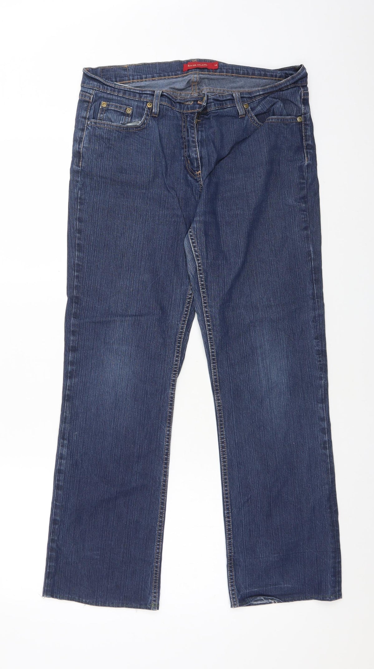 River Island Womens Blue  Cotton Snow Pants Trousers Size 14 L27 in Regular