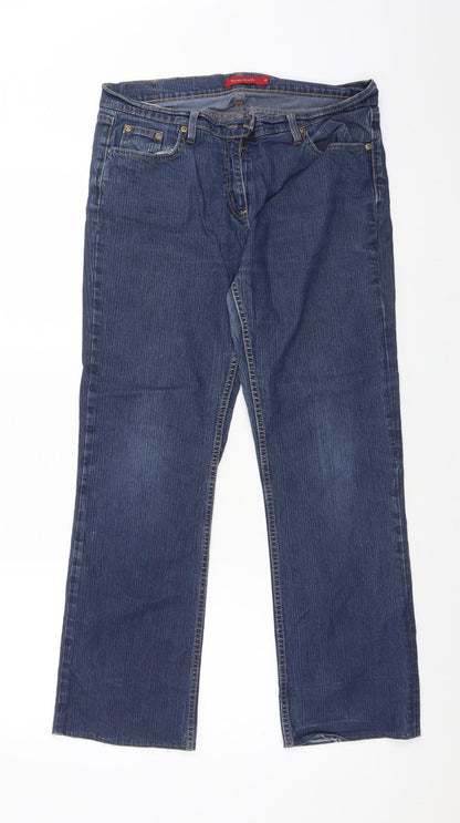 River Island Womens Blue  Cotton Snow Pants Trousers Size 14 L27 in Regular