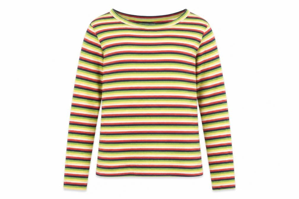 NEXT Girls Multicoloured Striped Cotton Basic T-Shirt Size 5 Years Crew Neck