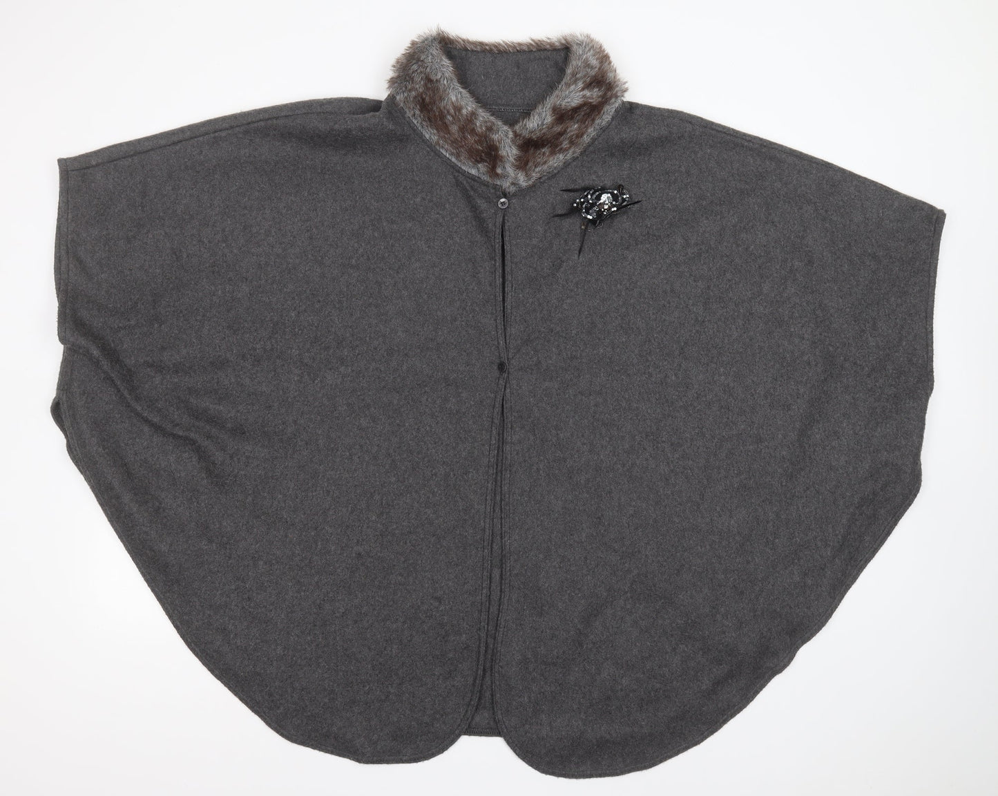 Preworn Womens Grey   Overcoat Poncho
