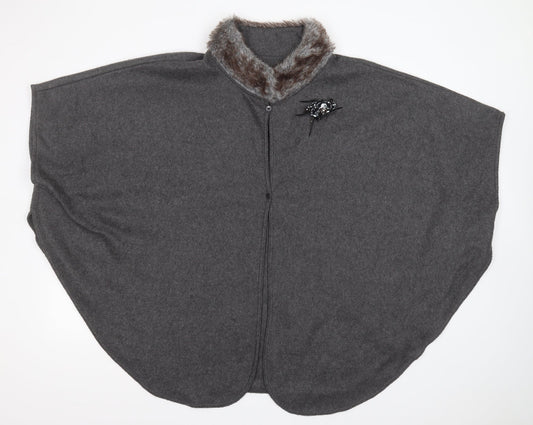 Preworn Womens Grey   Overcoat Poncho