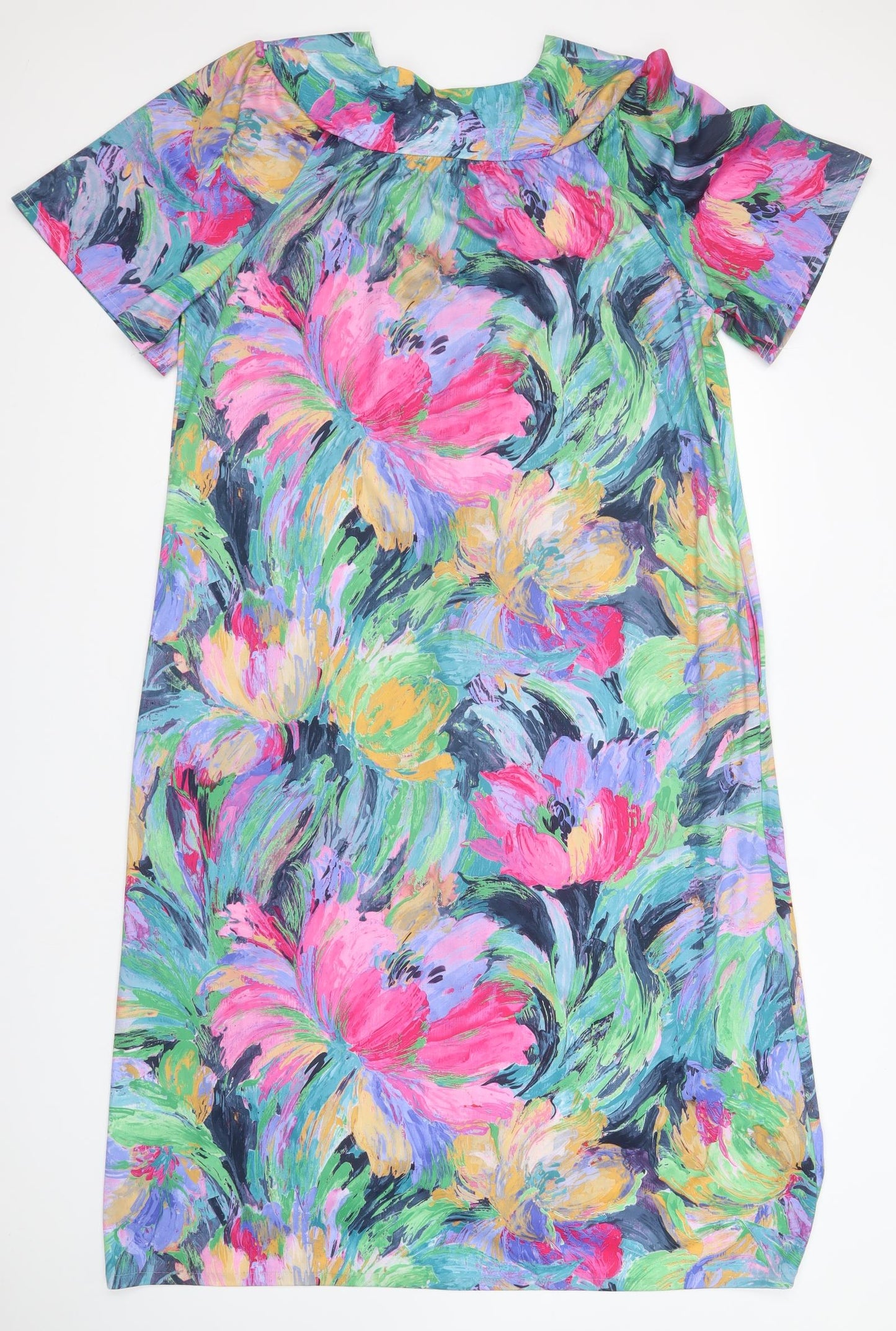 Preworn Womens Multicoloured Geometric  T-Shirt Dress    Round Neck