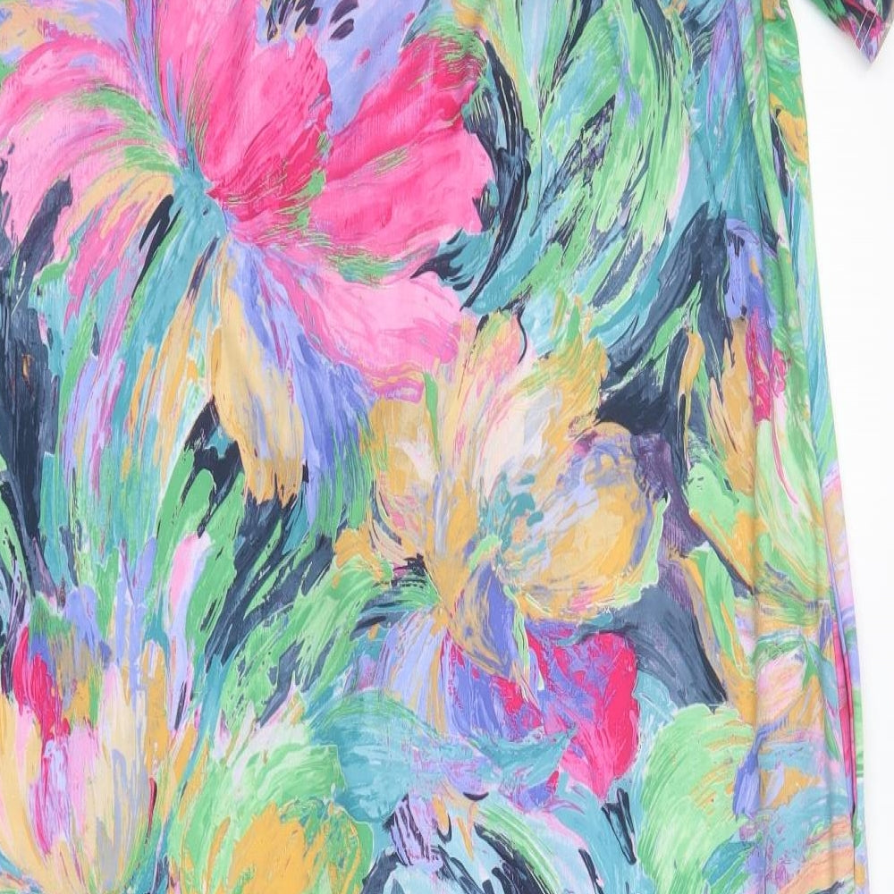 Preworn Womens Multicoloured Geometric  T-Shirt Dress    Round Neck