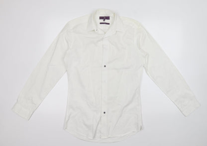 Next Mens White  Cotton  Button-Up Size 14.5 Collared