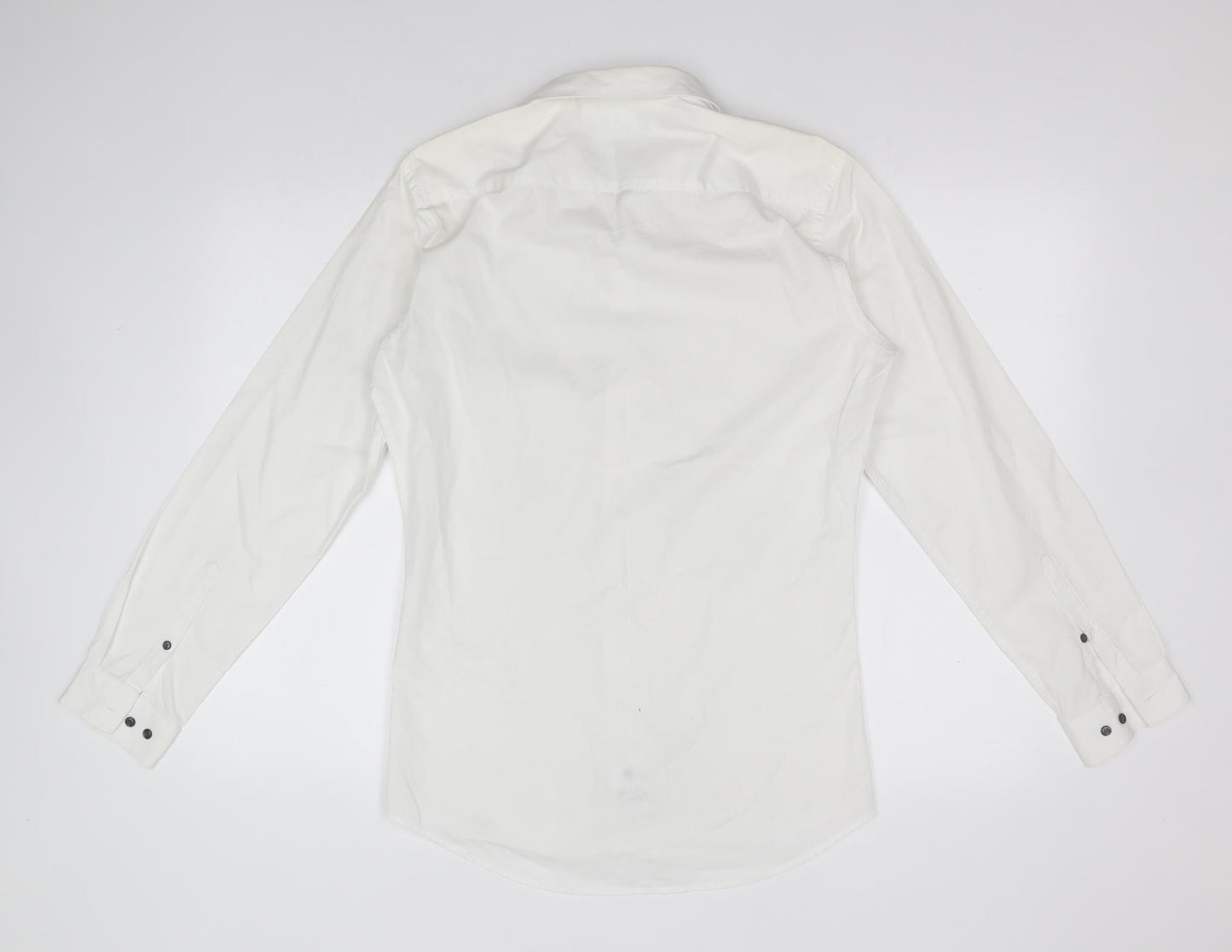 NEXT Mens White  Cotton  Button-Up Size 14.5 Collared