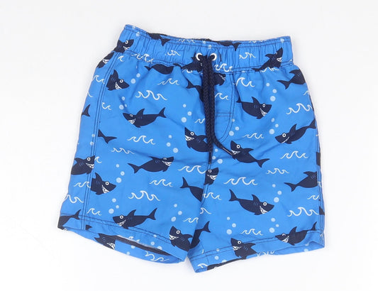 Matalan Boys Blue Animal Print Polyester Cropped Leggings Size 12-18 Months   - Sharks