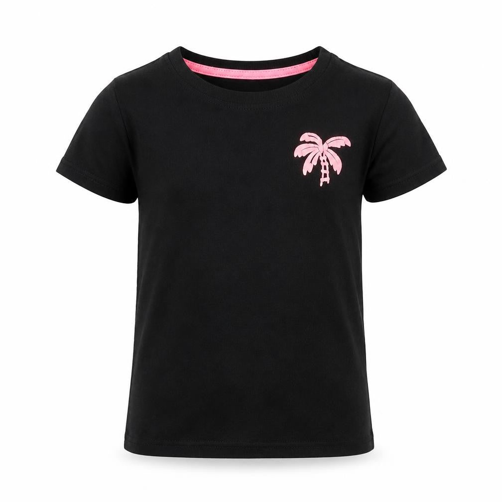Primark Girls Black  Cotton Basic T-Shirt Size 2-3 Years Roll Neck