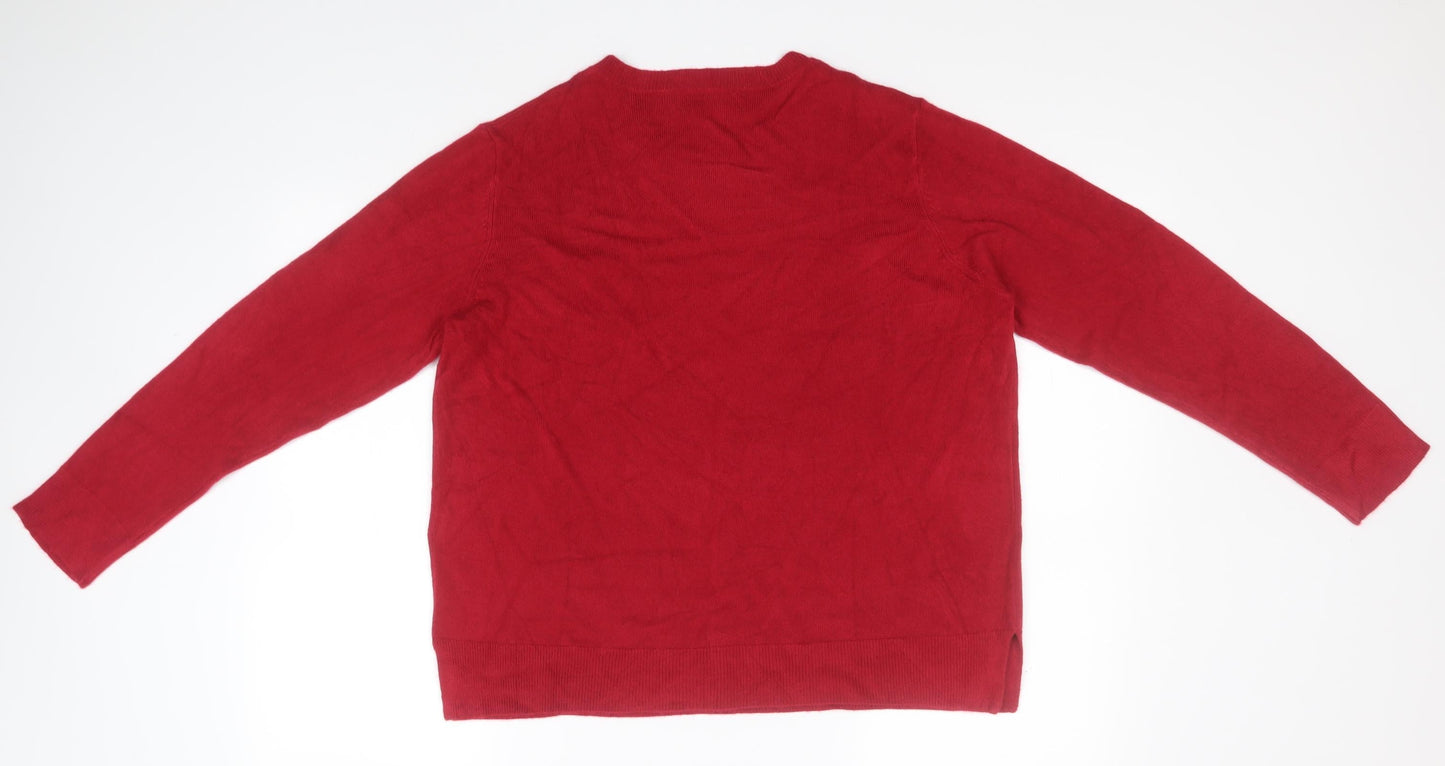 Marks and Spencer Womens Pink Round Neck  Acrylic Pullover Jumper Size 18