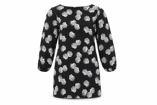 Evie Womens Black Floral Polyester Pencil Dress  Size 10  Round Neck