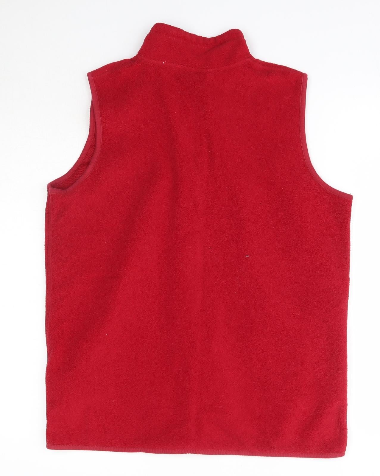 EWM Womens Red High Neck  Polyester Vest Jumper Size M