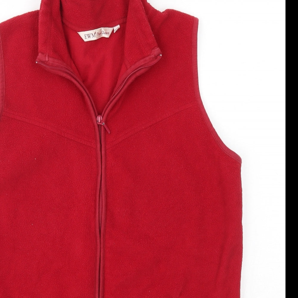 EWM Womens Red High Neck  Polyester Vest Jumper Size M