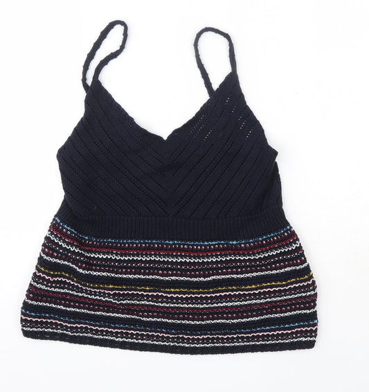New Look Womens Multicoloured  Acrylic Camisole Blouse Size M V-Neck