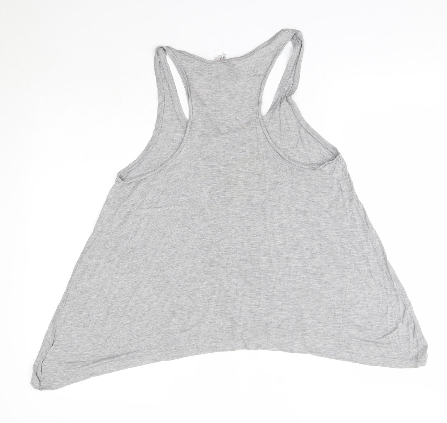 H&M Womens Grey  Viscose Basic Tank Size 12 Round Neck - Love