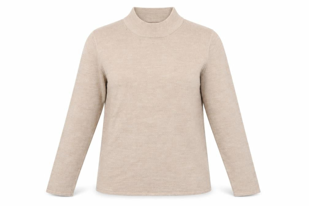 Preworn Womens Beige High Neck  Acrylic Pullover Jumper Size M