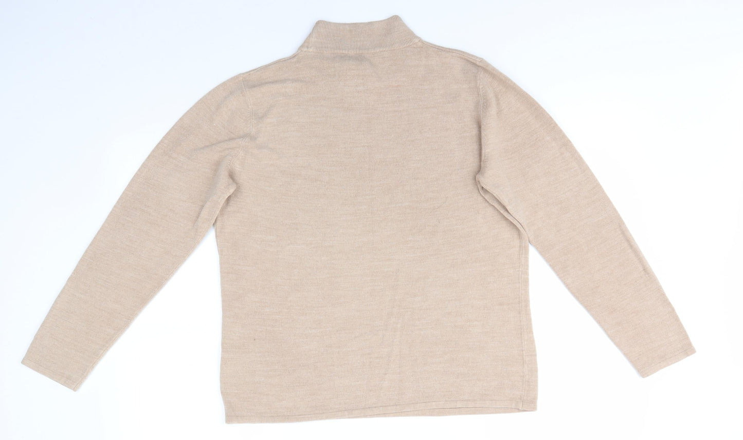 Preworn Womens Beige High Neck  Acrylic Pullover Jumper Size M