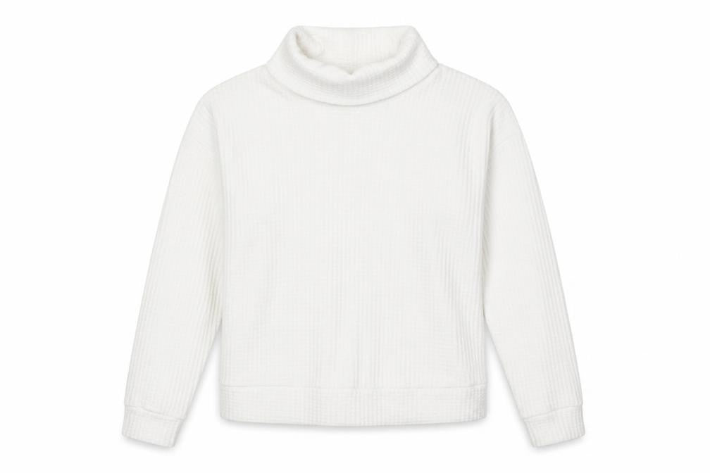 New Look Womens Ivory Roll Neck  Viscose Pullover Jumper Size M   - Waffle effect