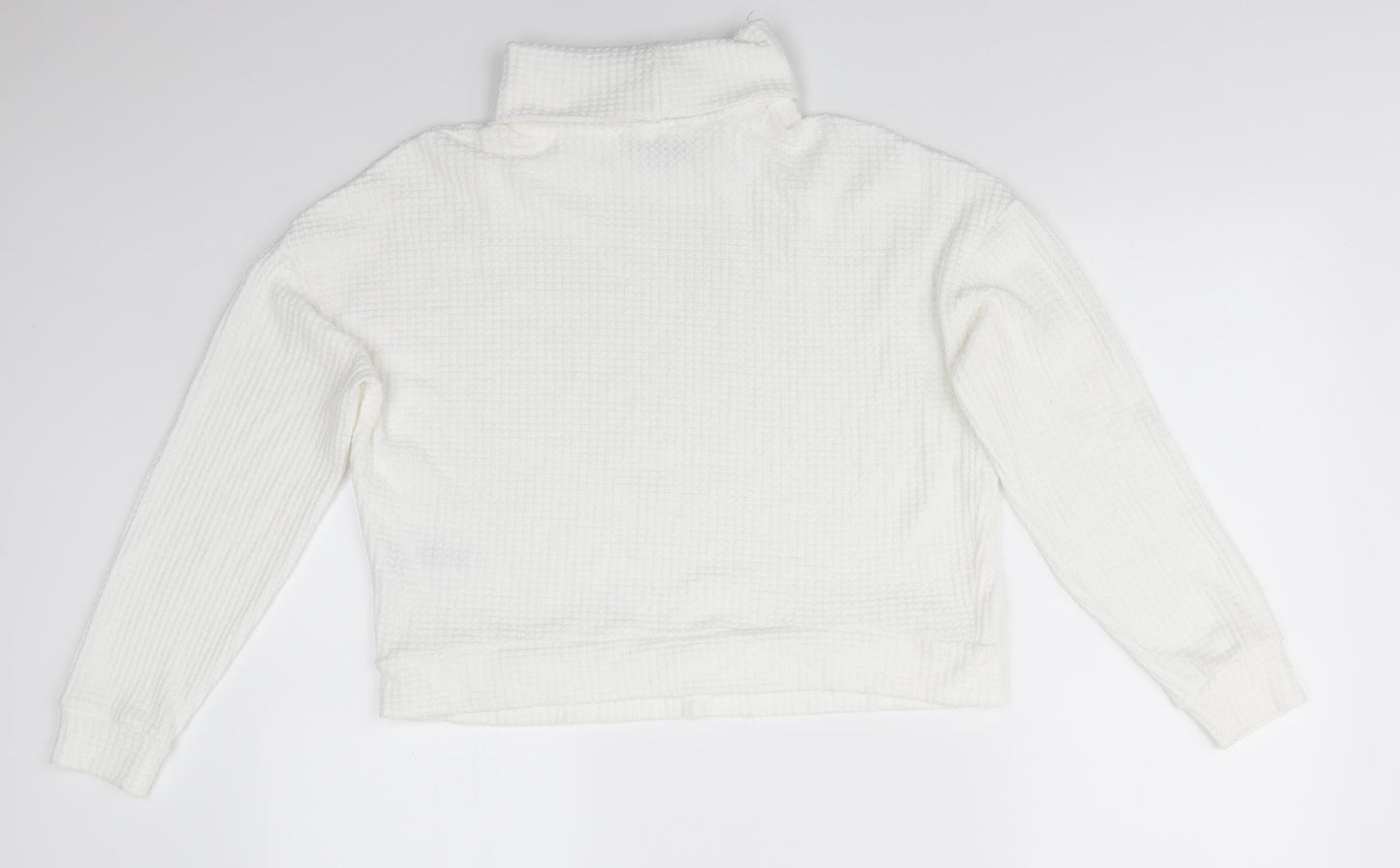 New Look Womens Ivory Roll Neck  Viscose Pullover Jumper Size M   - Waffle effect