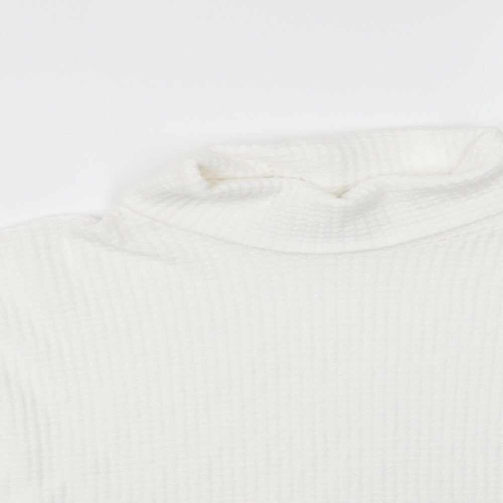 New Look Womens Ivory Roll Neck  Viscose Pullover Jumper Size M   - Waffle effect