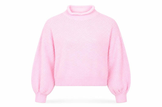 PRETTYLITTLETHING Womens Pink High Neck  Acrylic Pullover Jumper Size M   - Fondant Pink