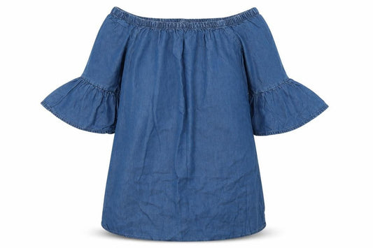 New Look Womens Blue  Lyocell A-Line  Size 10  Off the Shoulder