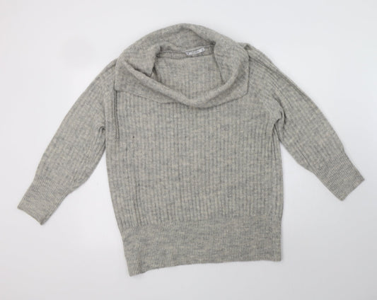 Pull & Bear Womens Grey Roll Neck  Acrylic Pullover Jumper Size S