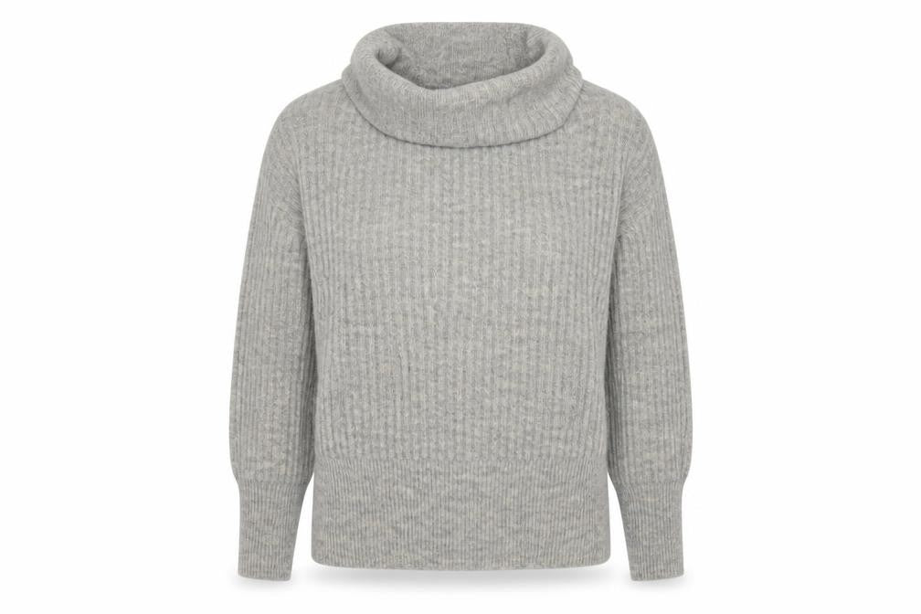 Pull & Bear Womens Grey Roll Neck  Acrylic Pullover Jumper Size S
