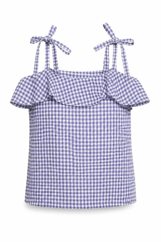 NEXT Womens Multicoloured Check Polyester Basic T-Shirt Size 6 Square Neck