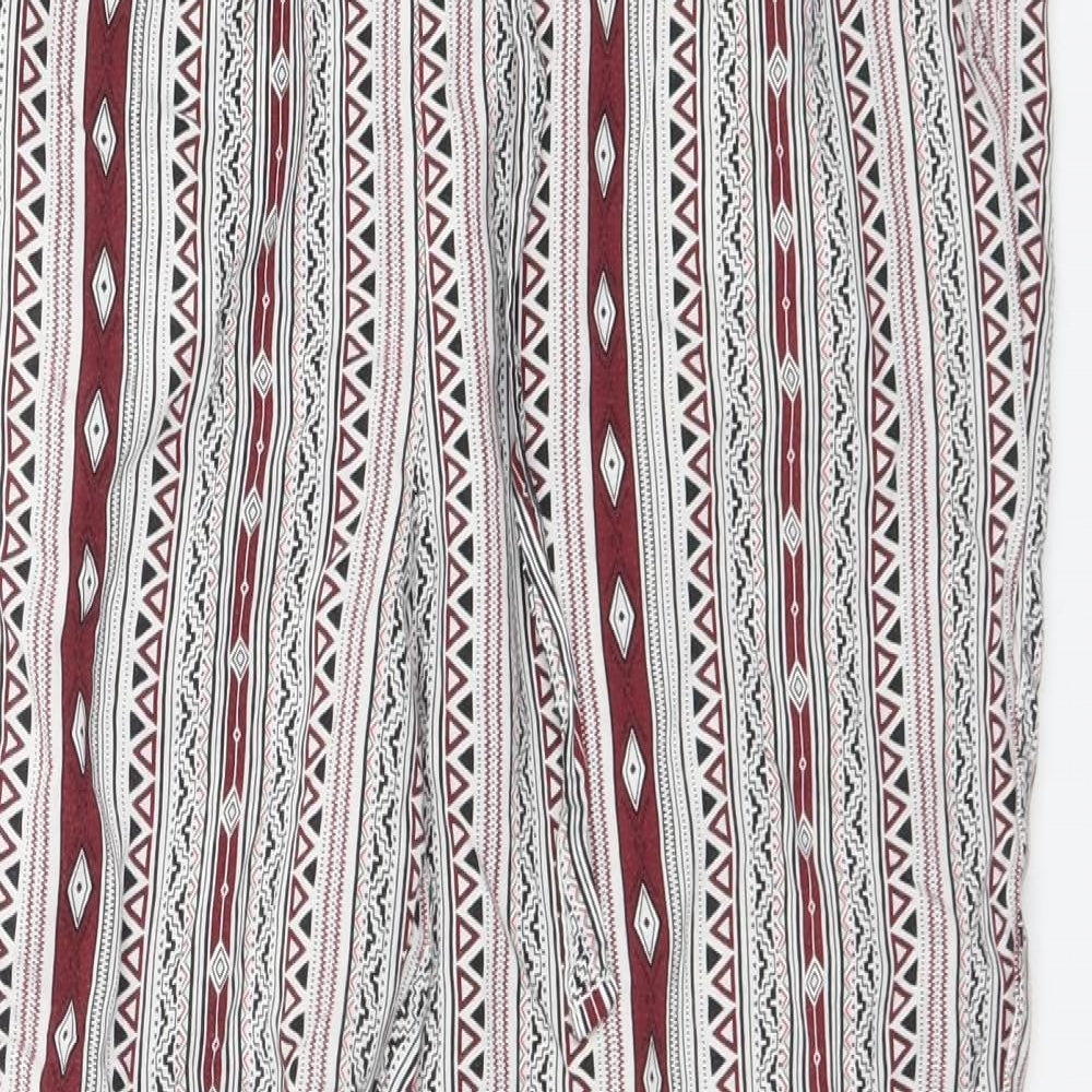 Atmosphere Womens Multicoloured Geometric Viscose Bloomer Trousers Size 12 L27 in Regular